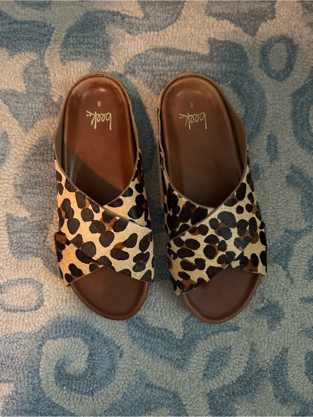 Beek Leopard Print Slide Sandals - Women’s Brown Leopard Slides
